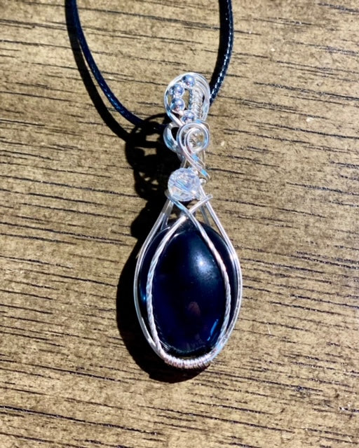 Rainbow Obsidian Wire Wrapped Pendant